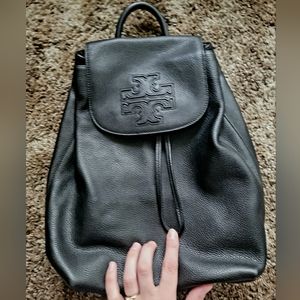 Tory Burch Black Leather Backpack